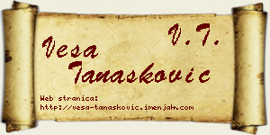 Vesa Tanasković vizit kartica